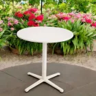 Ronde Buitentafel Diameter 75 cm in Beige Aluminium - Brisea Viadurini