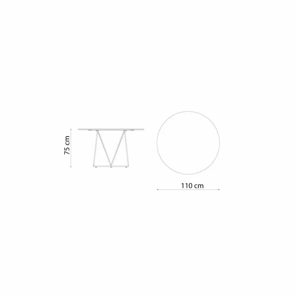 Ronde moderne buitentafel in geschilderd metaal gemaakt in Italië - Ibra Viadurini