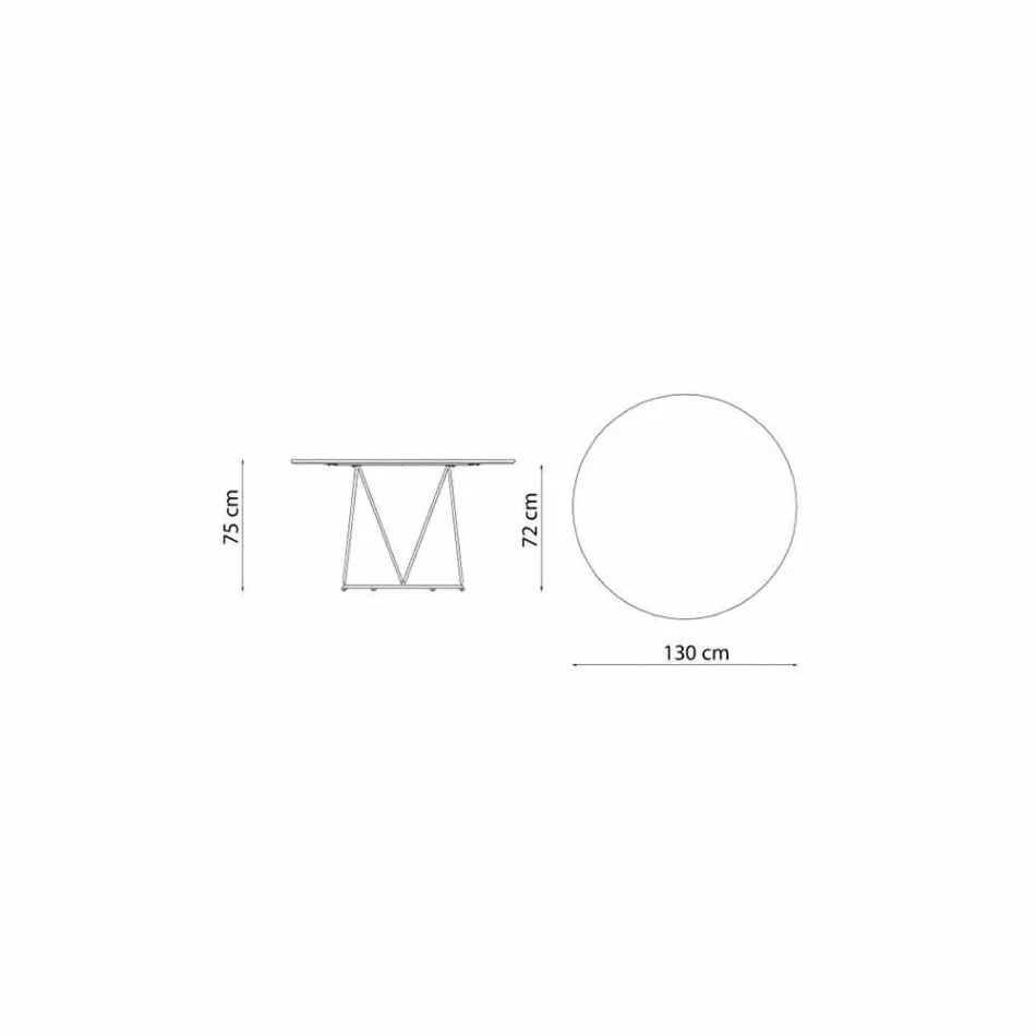 Ronde moderne buitentafel in geschilderd metaal gemaakt in Italië - Ibra Viadurini