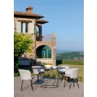 Ronde moderne buitentafel in geschilderd metaal gemaakt in Italië - Ibra Viadurini