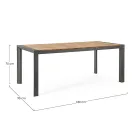 Tuintafel 180x90 cm met aluminium onderstel en teakhouten blad - Mean Viadurini