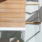 Tuintafel 180x90 cm met aluminium onderstel en teakhouten blad - Mean Viadurini