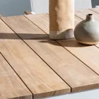 Tuintafel 180x90 cm met aluminium onderstel en teakhouten blad - Mean Viadurini