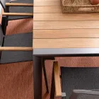 Tuintafel 180x90 cm met aluminium onderstel en teakhouten blad - Mean Viadurini