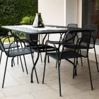 180 cm metalen tuintafel met gaas, gemaakt in Italië - Lirion Viadurini