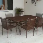 180 cm metalen tuintafel met gaas, gemaakt in Italië - Lirion Viadurini