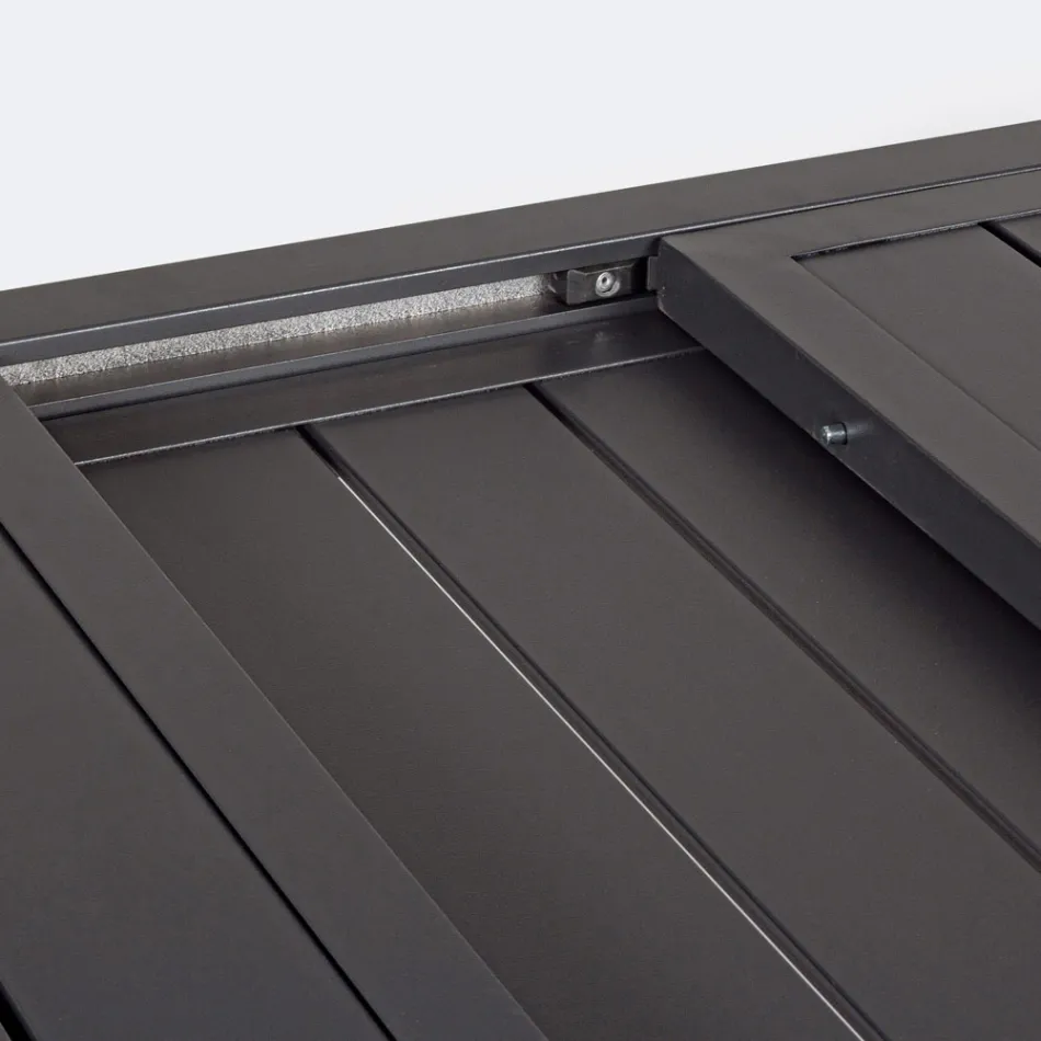 Uitschuifbare tuintafel tot 240 cm in wit of taupe aluminium - Franz Viadurini