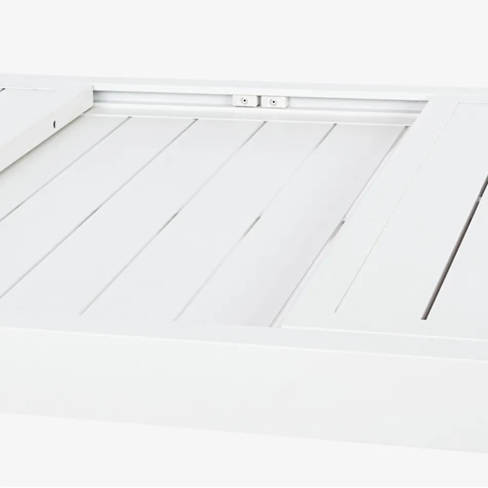 Uitschuifbare tuintafel tot 240 cm in wit of taupe aluminium - Franz Viadurini