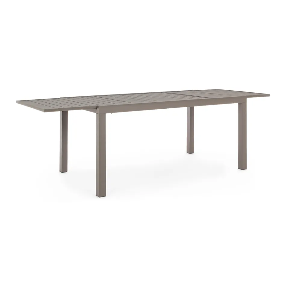 Uitschuifbare tuintafel tot 240 cm in wit of taupe aluminium - Franz Viadurini
