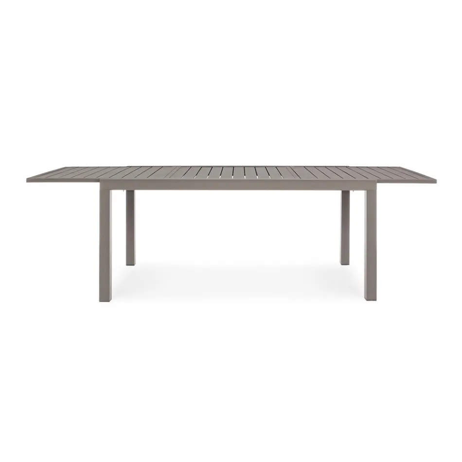 Uitschuifbare tuintafel tot 240 cm in wit of taupe aluminium - Franz Viadurini