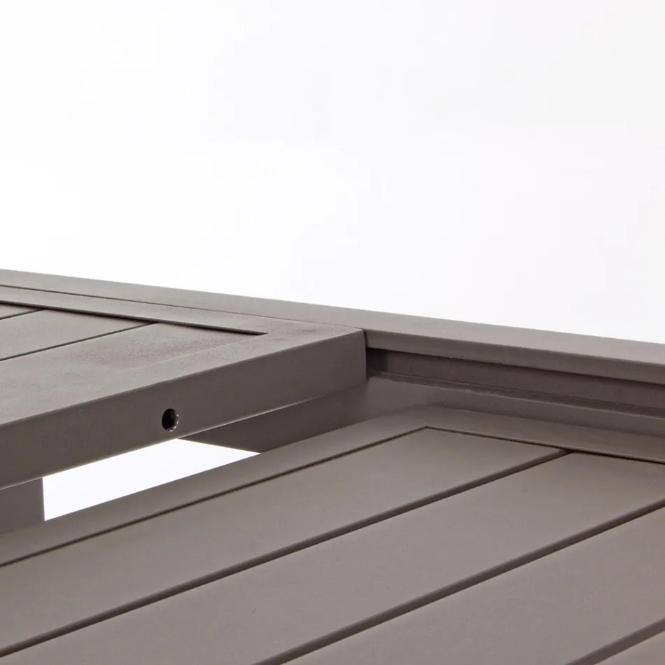 Uitschuifbare tuintafel tot 240 cm in wit of taupe aluminium - Franz Viadurini