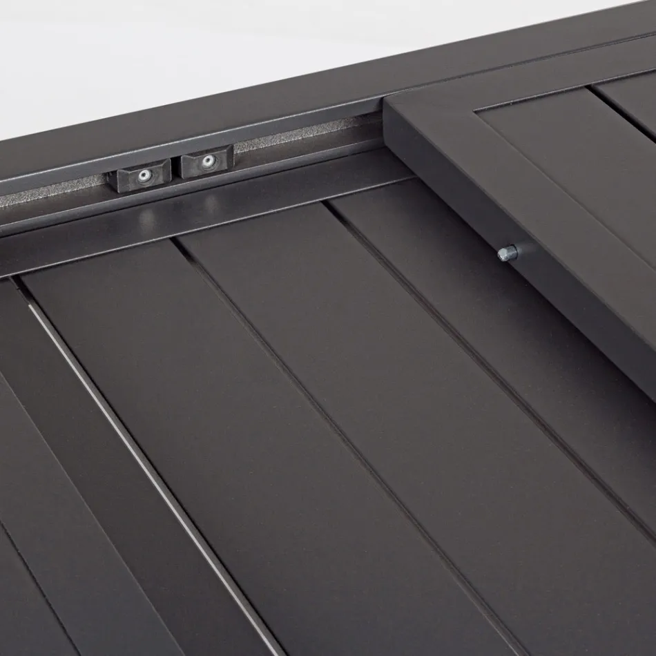 Uitschuifbare tuintafel tot 240 cm in wit of taupe aluminium - Franz Viadurini