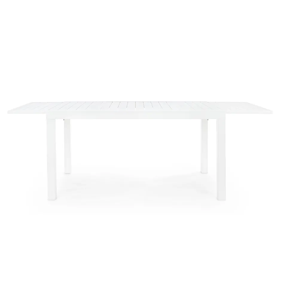 Uitschuifbare tuintafel tot 240 cm in wit of taupe aluminium - Franz Viadurini