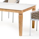 Tuintafel met 4 stoelen in aluminium en geweven - Artes Viadurini