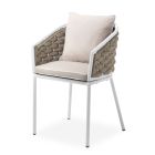 Tuintafel met 4 stoelen in aluminium en geweven - Artes Viadurini