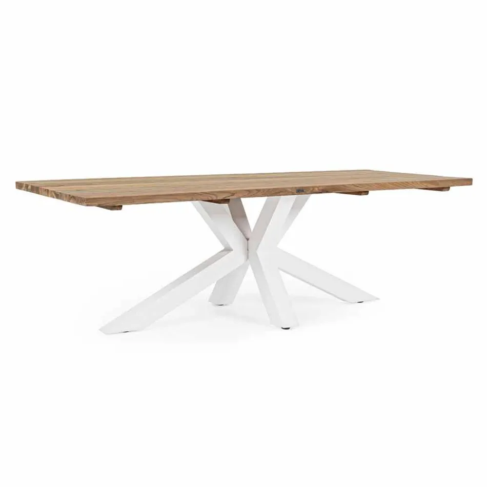 Tuintafel met blad in teakhout van Homemotion - Cowen Design Viadurini