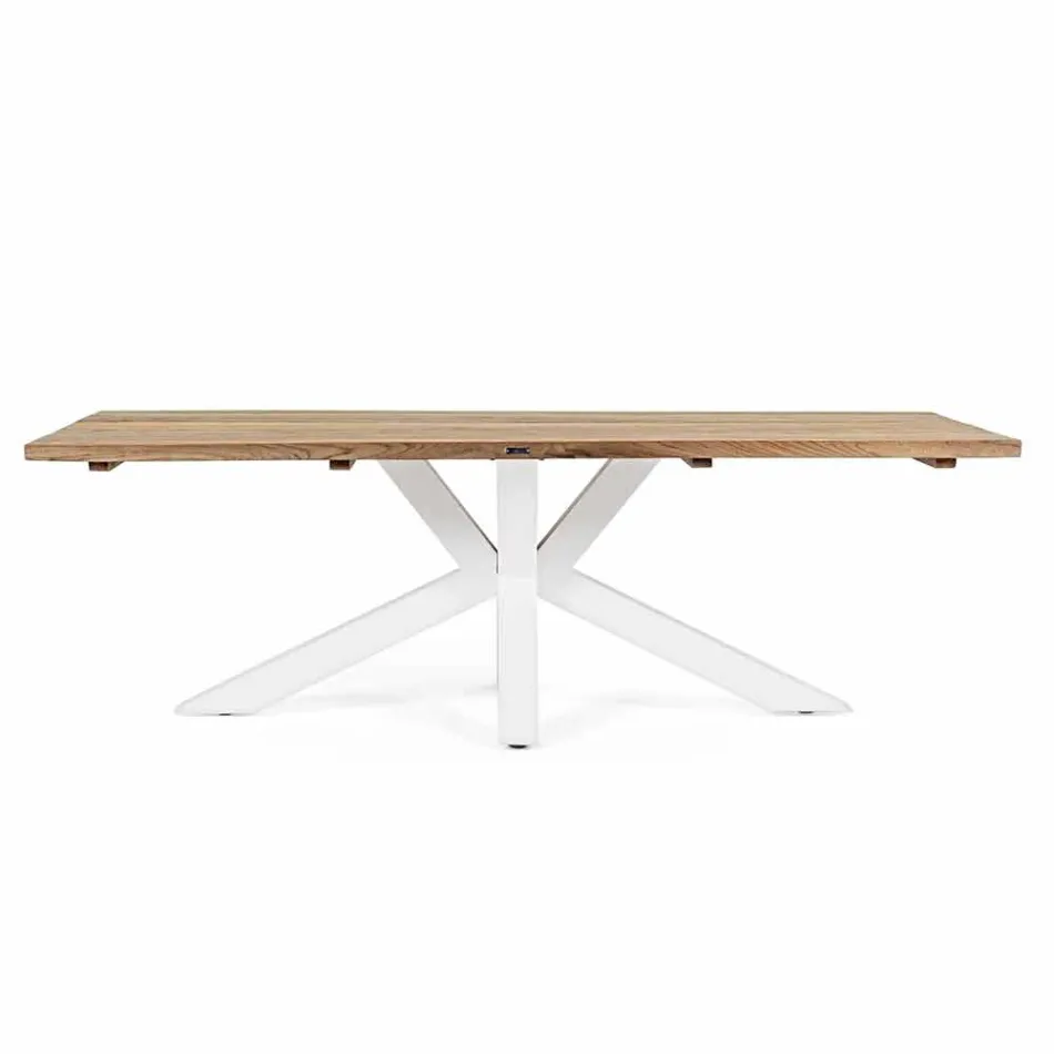 Tuintafel met blad in teakhout van Homemotion - Cowen Design Viadurini