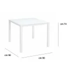 Tuintafel met structuur van gelakt aluminium en glazen blad - Salim Viadurini