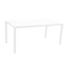 Tuintafel met structuur van gelakt aluminium en glazen blad - Salim Viadurini