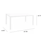 Tuintafel met structuur van gelakt aluminium en glazen blad - Salim Viadurini