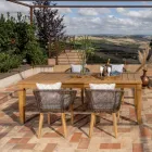 Tuintafel met geborstelde natuurlijke teakstructuur - Artes Viadurini