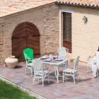 Tafel met glazen blad tuinontwerp Romeo, handgemaakt Viadurini