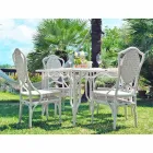 Tafel met glazen blad tuinontwerp Romeo, handgemaakt Viadurini