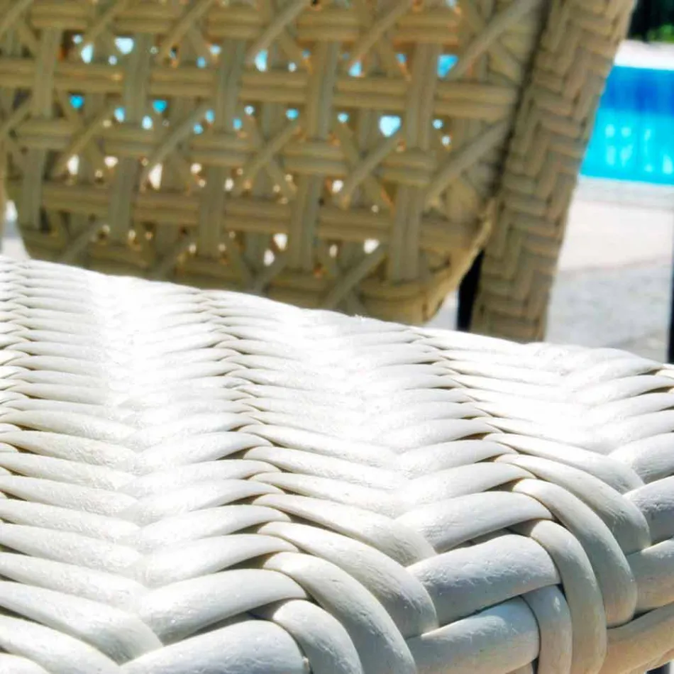 Tafel met glazen blad tuinontwerp Romeo, handgemaakt Viadurini