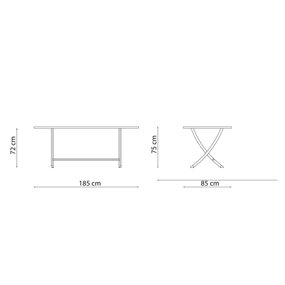 Tuintafel van gegalvaniseerd staal Made in Italy - Blair Viadurini