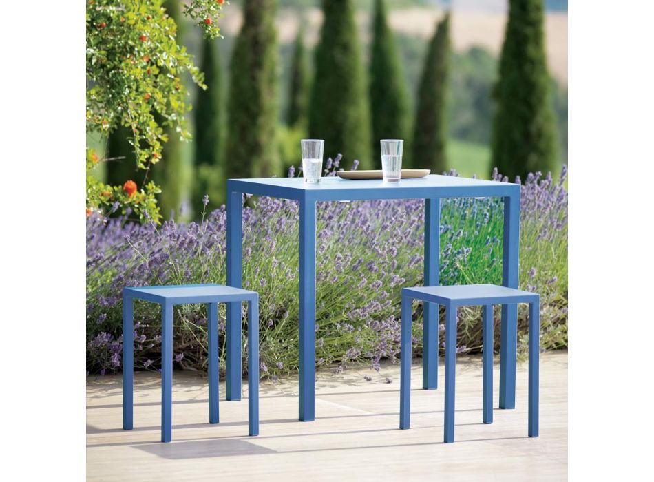 Rechthoekige tuintafel van gegalvaniseerd staal Made in Italy - Azul Viadurini