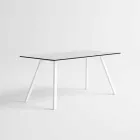 Tuintafel in wit aluminium en laminaat modern design - Oceanië2 Viadurini