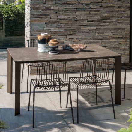 HPL tuintafel met aluminium structuur Made in Italy - Carl Viadurini