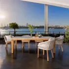 Tuintafel in natuurlijk teakhout en keramisch blad - Artes Viadurini