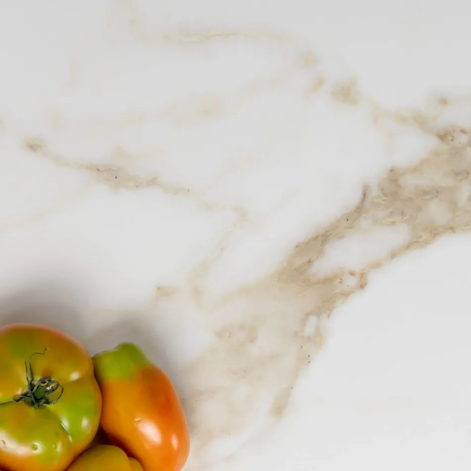 Tuintafel in natuurlijk teakhout en keramisch blad - Artes Viadurini