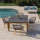 Tuintafel in natuurlijk teakhout en keramisch blad - Artes Viadurini