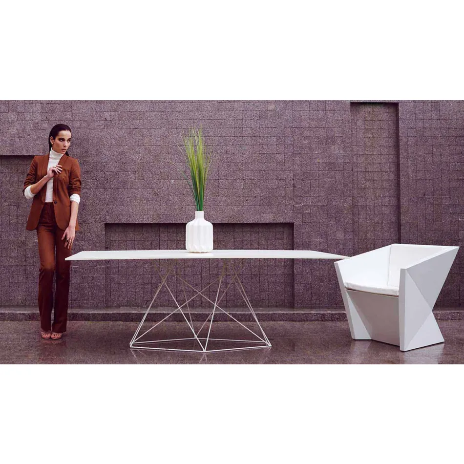 Moderne tuintafel in polypropyleen en roestvrij staal Faz Vondom Viadurini