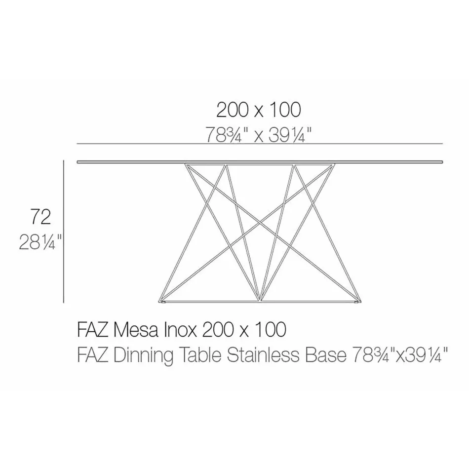 Moderne tuintafel in polypropyleen en roestvrij staal Faz Vondom Viadurini