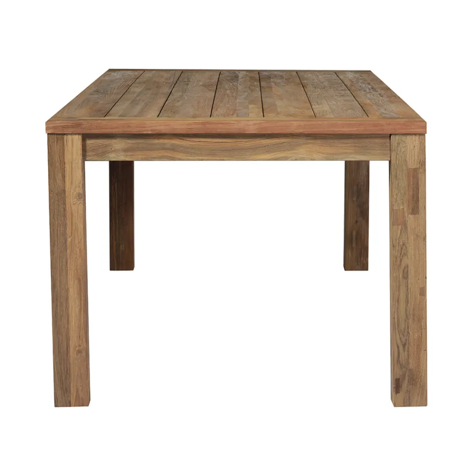 Rechthoekige tuintafel van gerecycled teakhout - Elianto  Viadurini