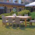 Rechthoekige tuintafel van gerecycled teakhout - Elianto 