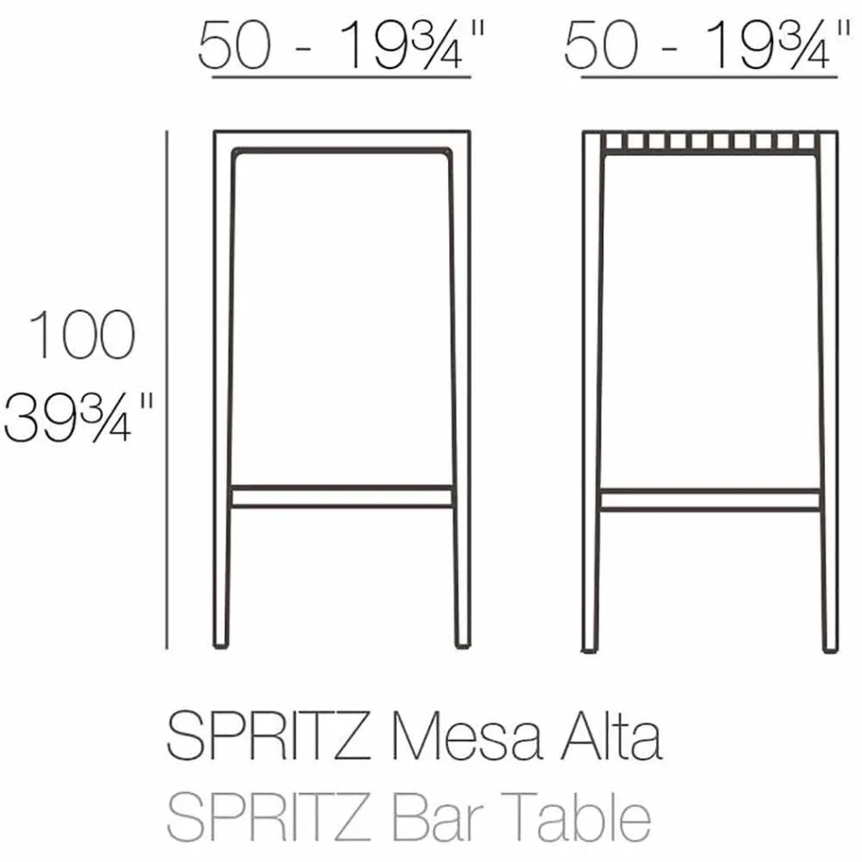 Spritz-tuintafel van Vondom in polypropyleen en glasvezel Viadurini