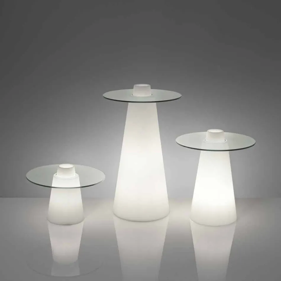 Helder indoor tafelglaasje (H80) polyethyleenglas gemaakt in Italië Viadurini