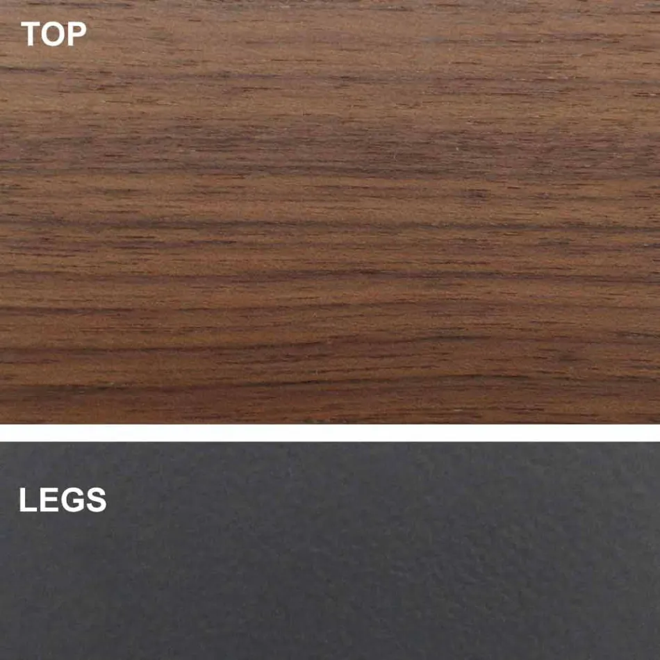 Tonvormige eettafel met gefineerd blad Made in Italy - Settimmio Viadurini