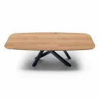 Tonvormige eettafel met gefineerd blad Made in Italy - Settimmio Viadurini