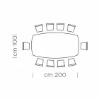 Tonvormige eettafel met gefineerd blad Made in Italy - Settimmio Viadurini