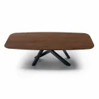 Tonvormige eettafel met gefineerd blad Made in Italy - Settimmio Viadurini