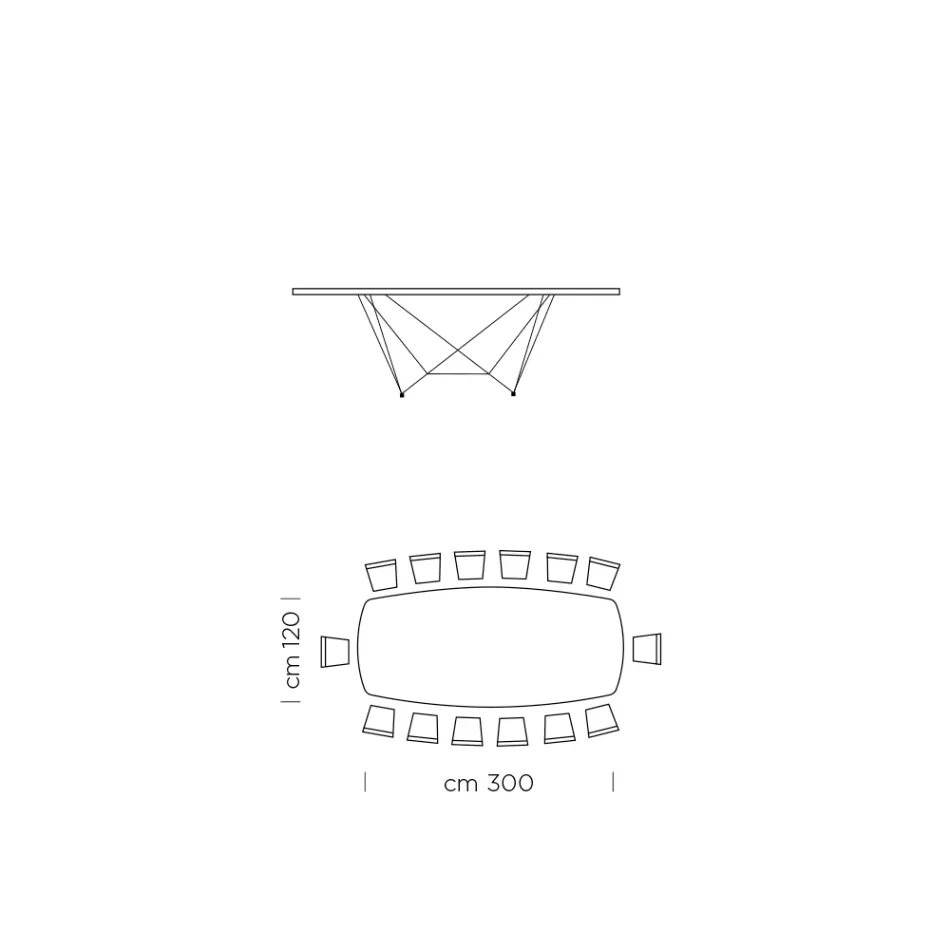 Eettafel van keramiek, gemaakt in Italië - Ezzellino Viadurini