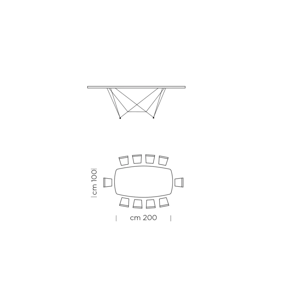 Eettafel van keramiek, gemaakt in Italië - Ezzellino Viadurini