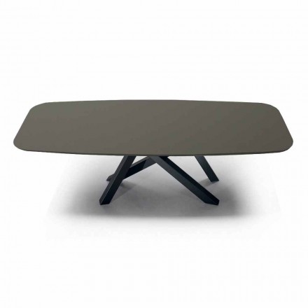 Luxe Made in Italy tonvormige eettafel in Fenix en staal - Settimmio Viadurini