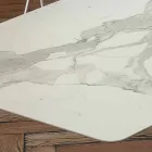 Barrel eettafel in laminaat en synthetisch marmer Made in Italy - Brontolo Viadurini