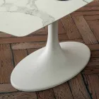 Barrel eettafel in laminaat en synthetisch marmer Made in Italy - Brontolo Viadurini